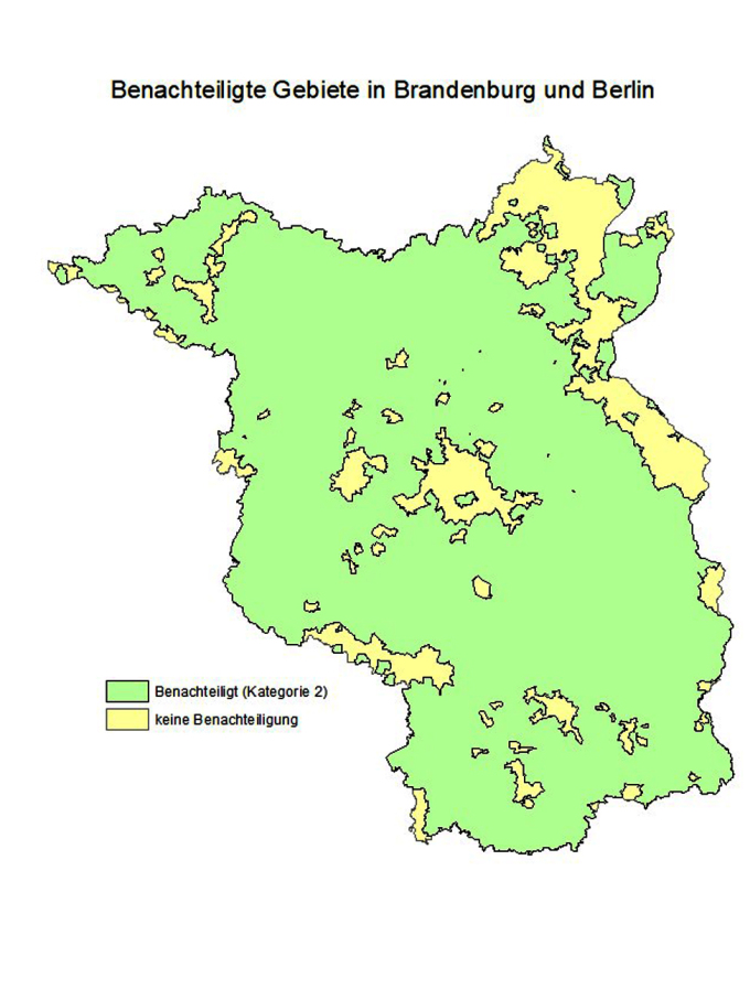 Karte Benachteiligte Gebiete 2020